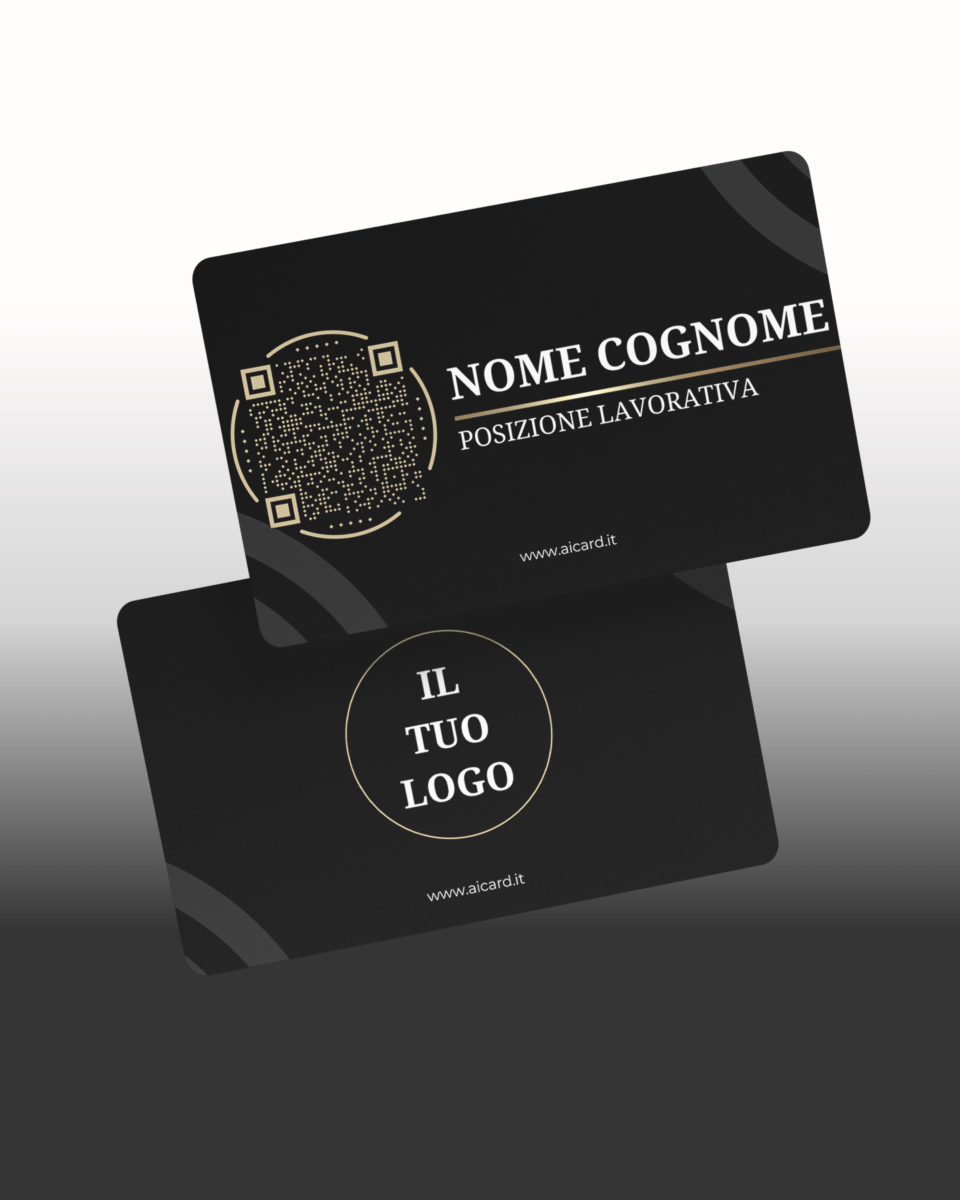 Biglietto da visita VIP - (Nome, Cognome, QR Code + LOGO AZIENDALE) - Aicard