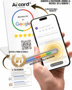 Recensioni Google Stand con NFC e QR Code Supporto da Banco Preconfigurato per Google Business Profile Basetta PVC Raccogliere Feedback Clienti Totem Recensioni Ristoranti Bar Negozi