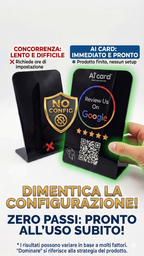 Recensioni Google Stand con NFC e QR Code Supporto da Banco Preconfigurato per Google Business Profile Basetta PVC Raccogliere Feedback Clienti Totem Recensioni Ristoranti Bar Negozi